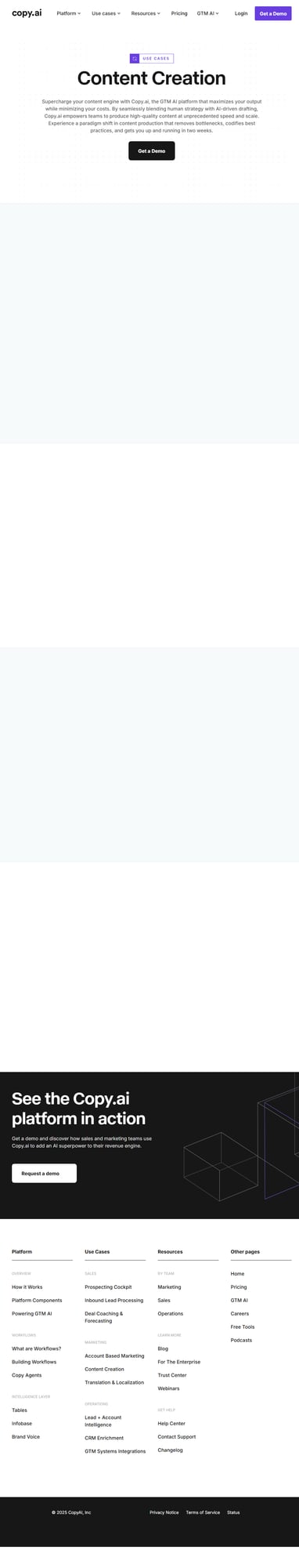 Copy.ai content creation features